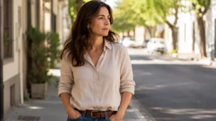 Mulher em ambiente tranquilo com expressão pensativa e introspectiva, representando o excesso de pensamento e dificuldade de agir